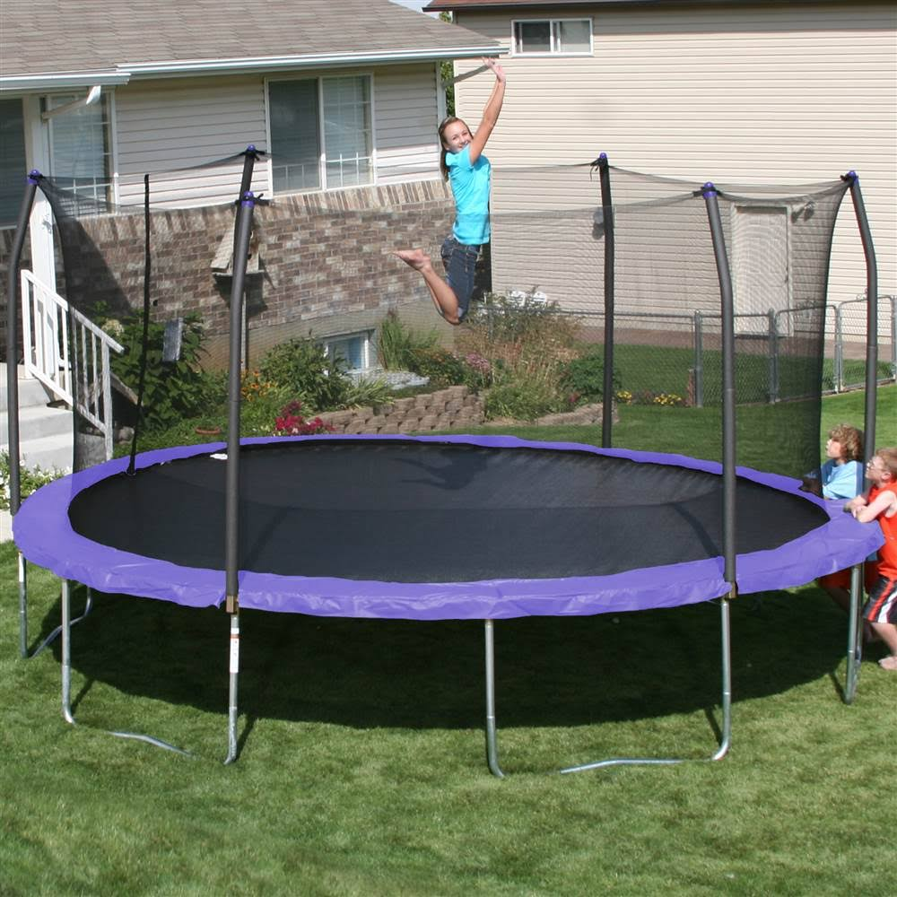 Skywalker Trampolines 17-Ft. Oval Trampoline with Enclosure – Purple ...