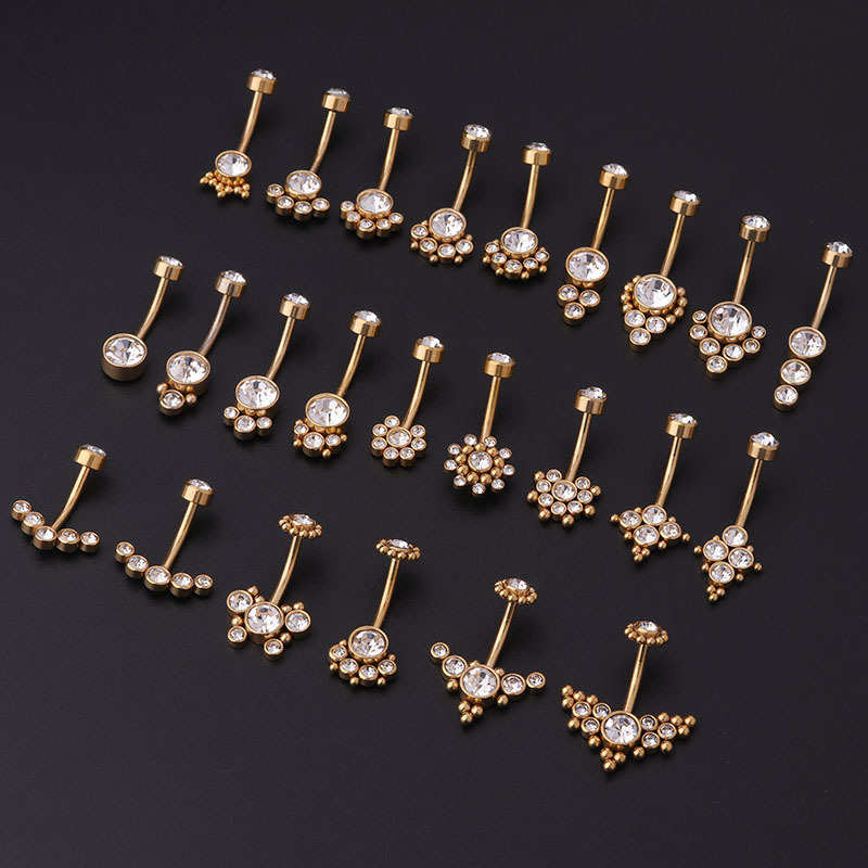 diamond belly button rings