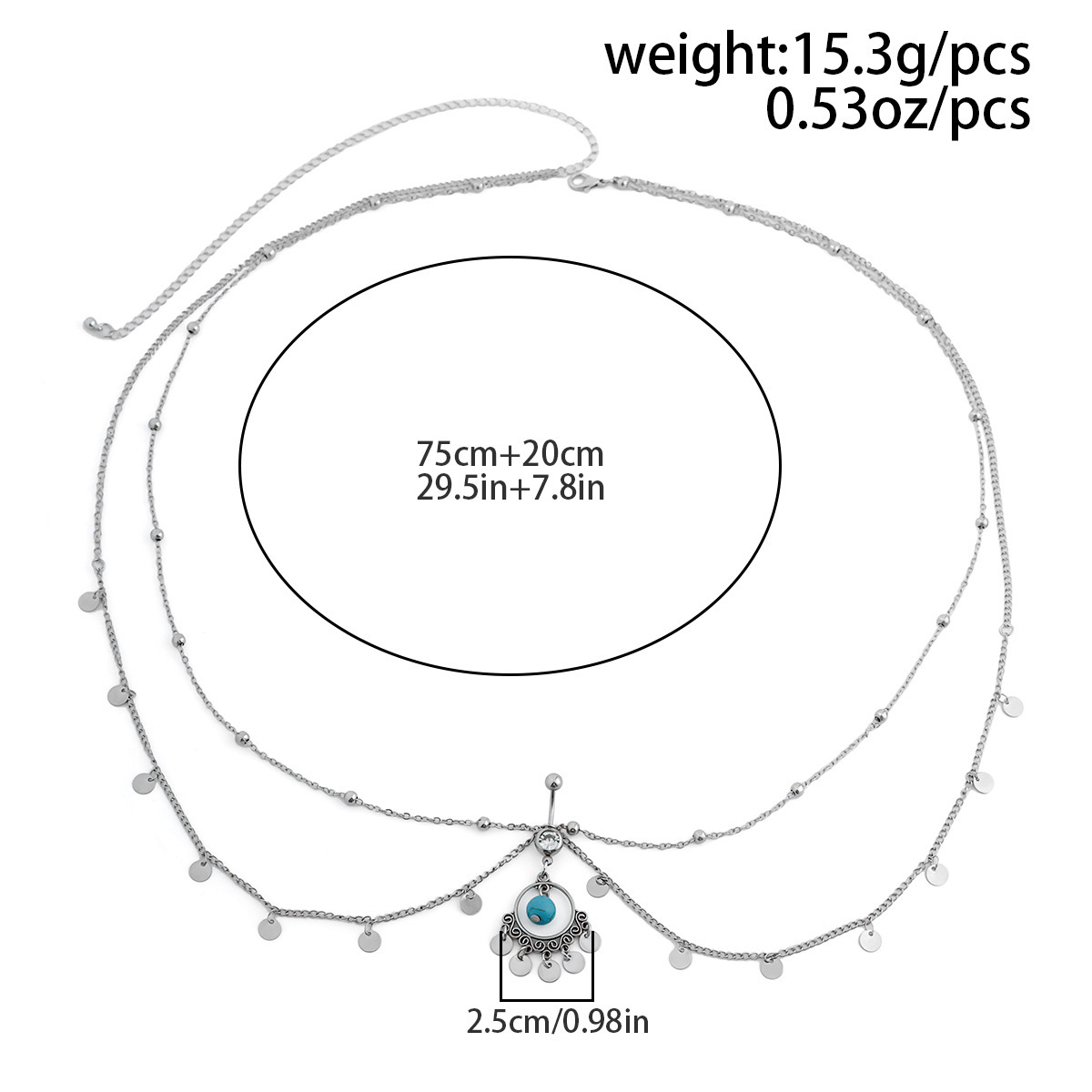 14 inch dangle belly ring