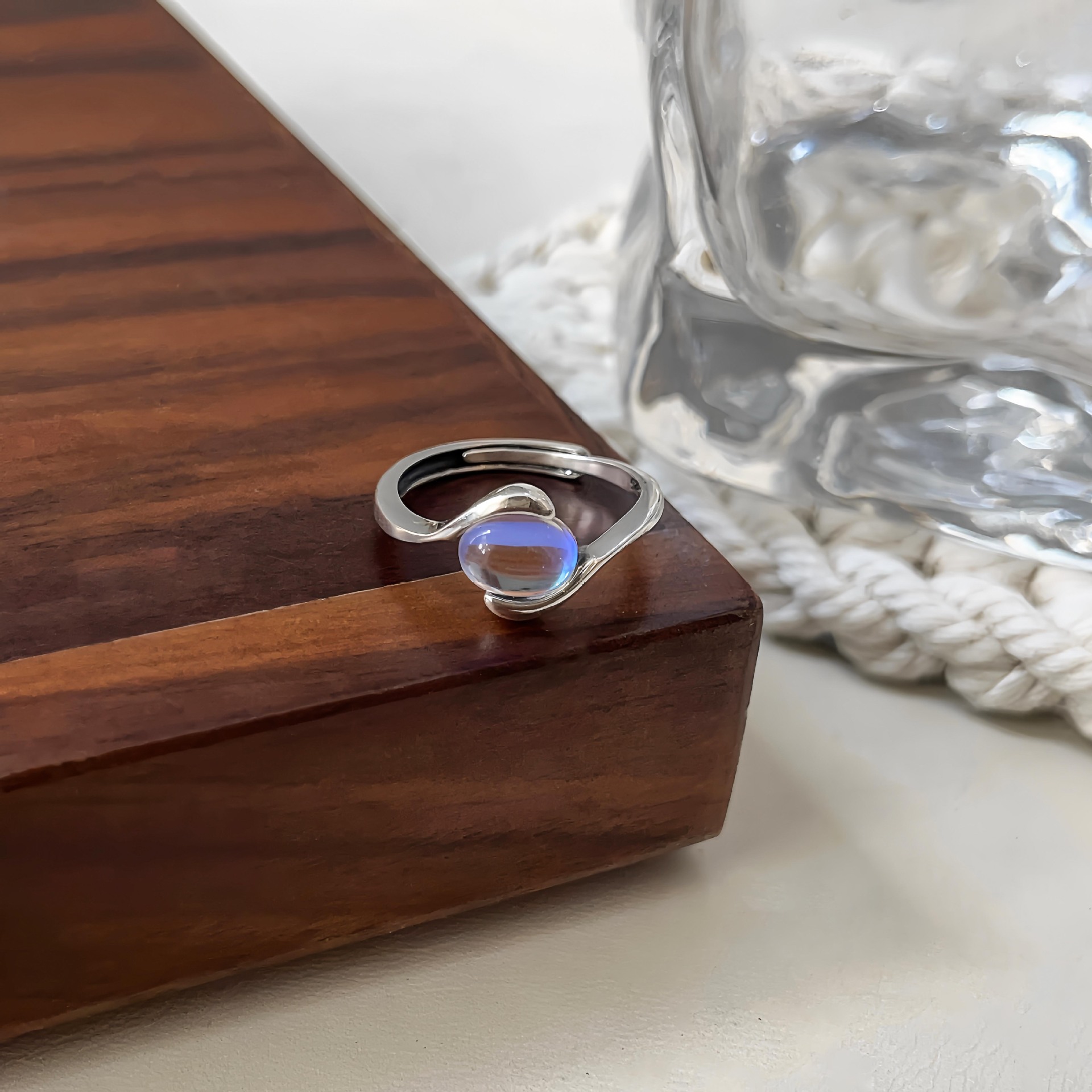 rainbow moonstone ring