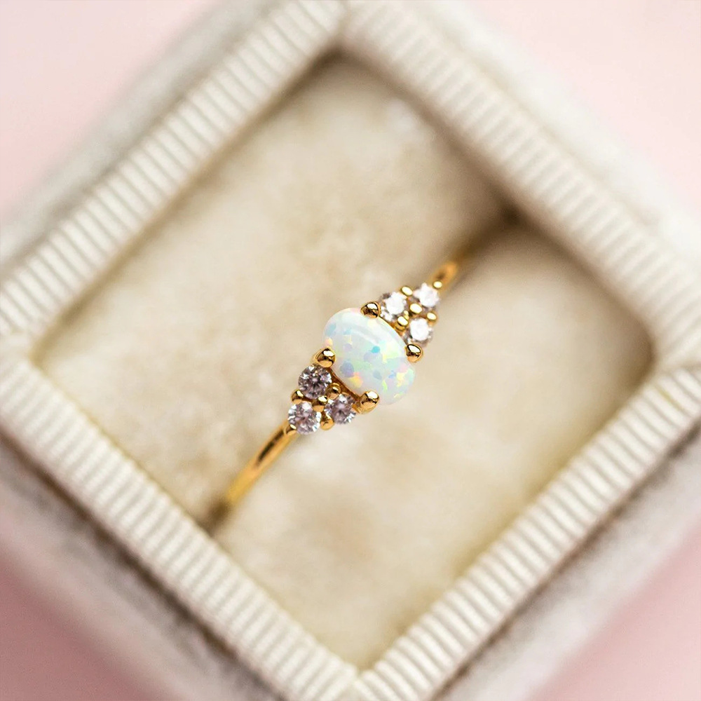 gold opal ring
