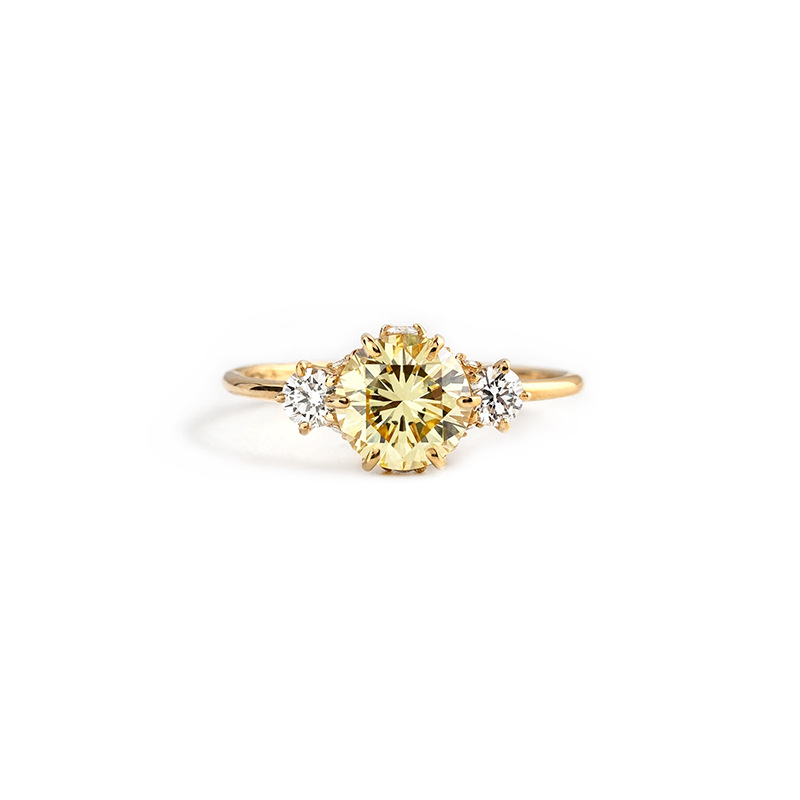Citrine And Diamond Ring