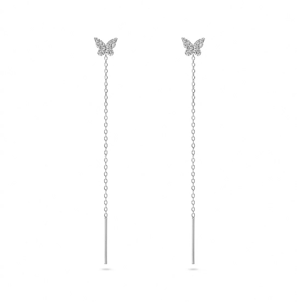 silver threader earrings