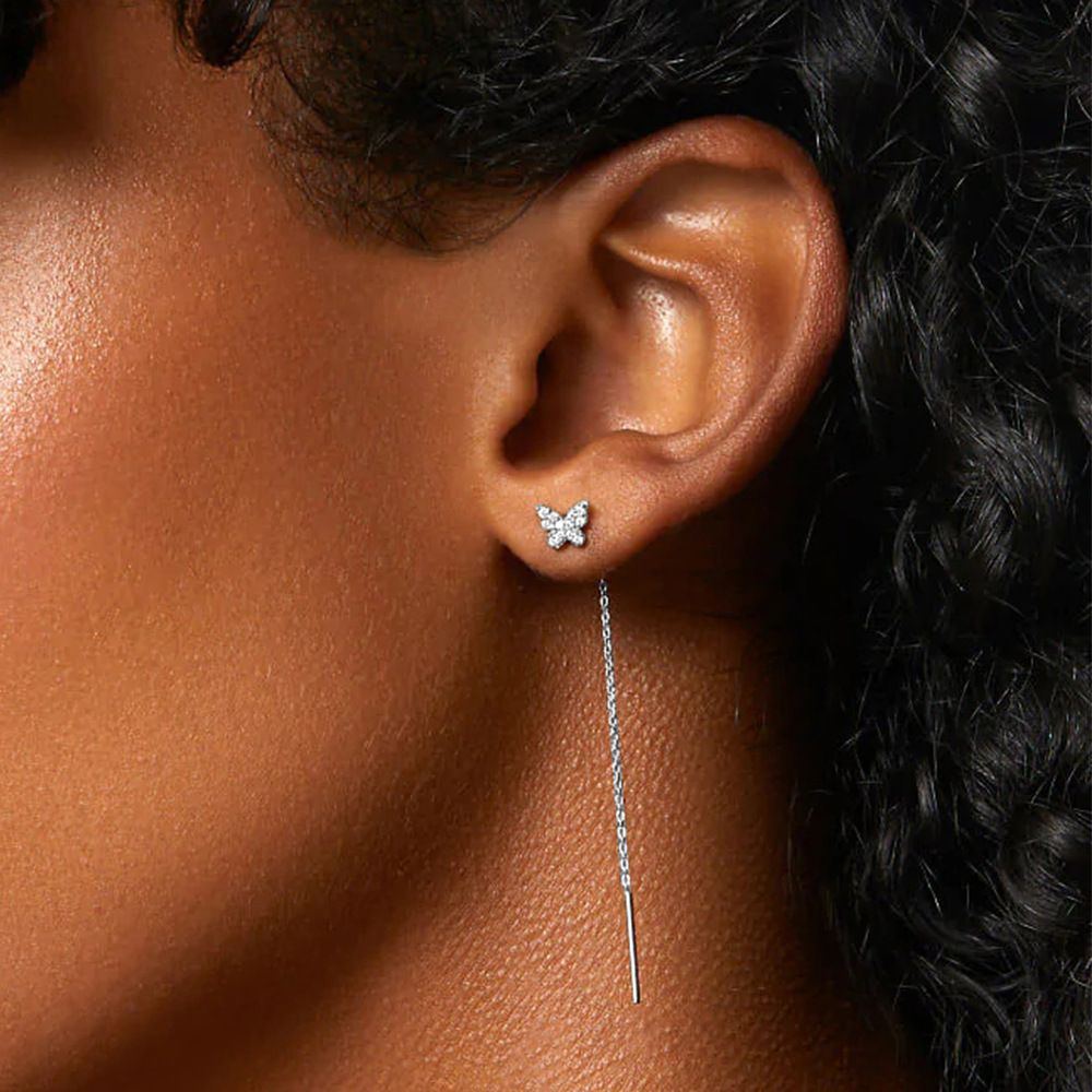 silver threader earrings