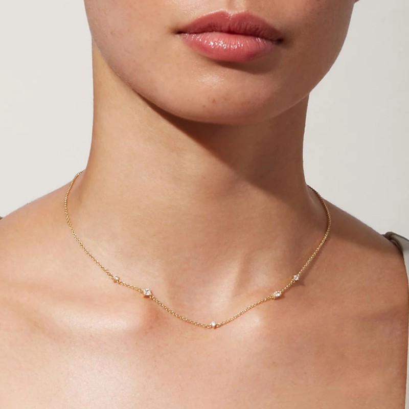necklace with rose quartz