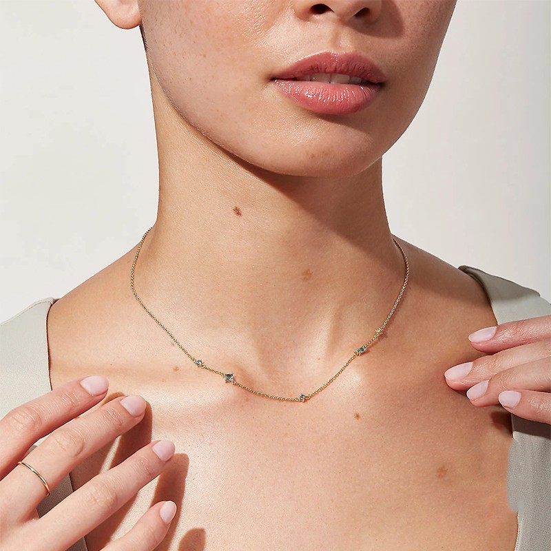necklace with rose quartz