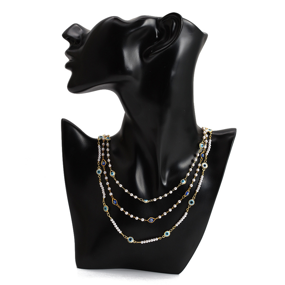 Beaded Evil Eye Choker Necklace