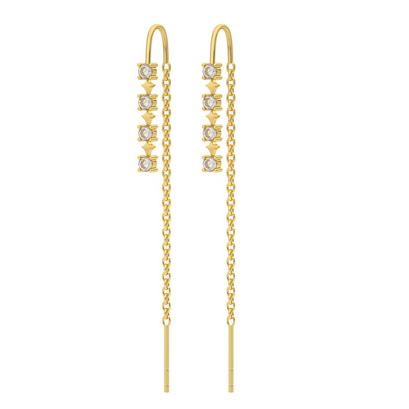 gold threader earrings