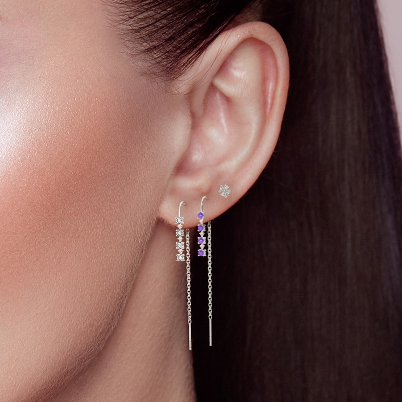 gold threader earrings