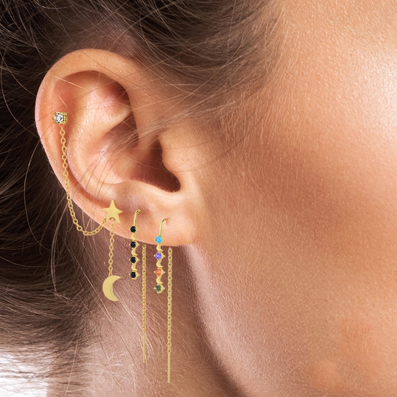 gold threader earrings