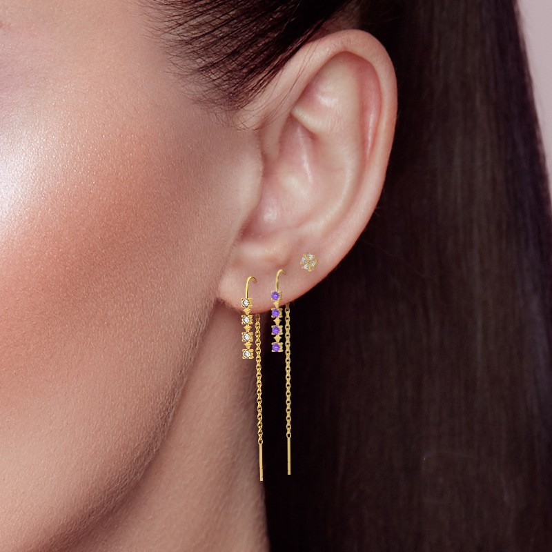 gold threader earrings