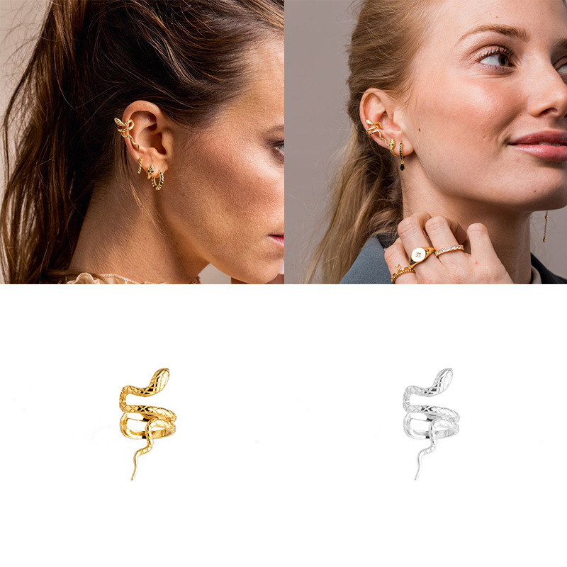 gold snake earrings