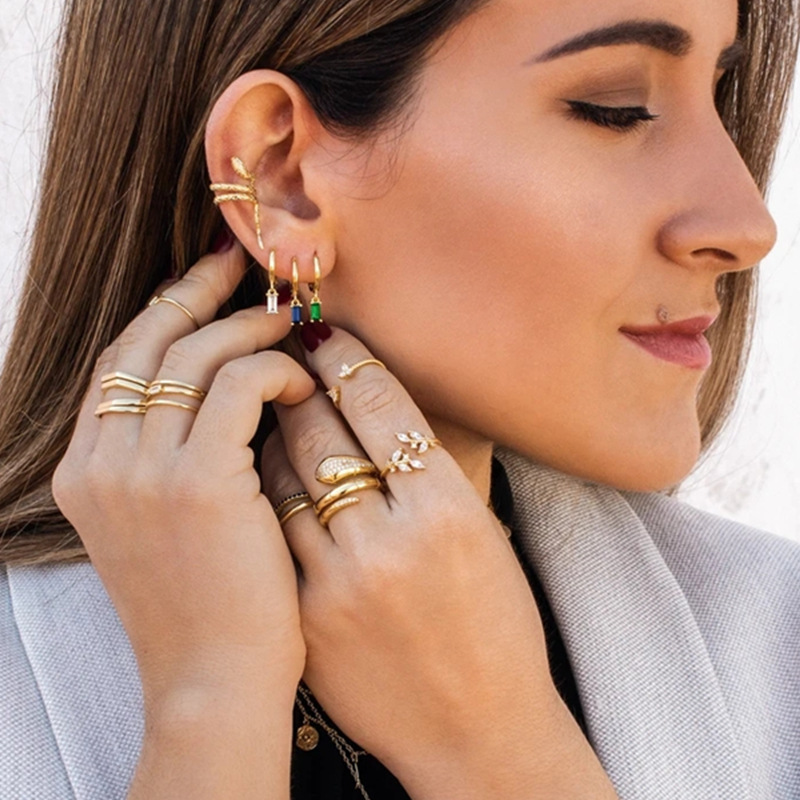 gold snake earrings