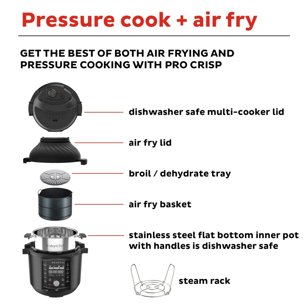 Instant Pot 6.5-Quart Duo Crisp Pressure Cooker Basket Airfryer