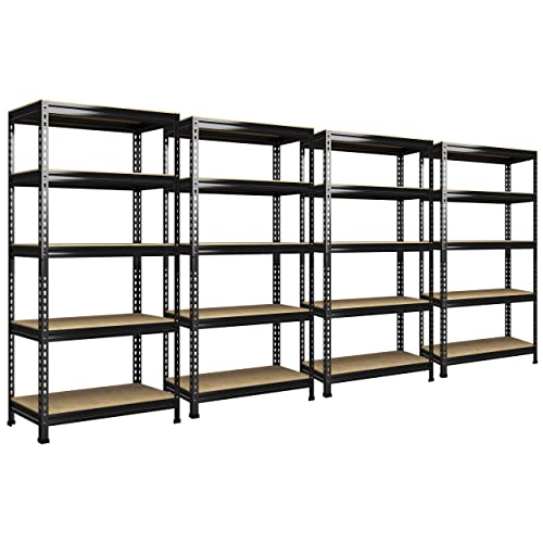 PrimeZone Storage Shelves 5 Tier Adjustable Garage Storage Shelving, Heavy  Duty Metal Storage Utility Rack Shelf Unit for Warehouse Pantry Closet  Kitchen, 28 x 12 x 59, Black