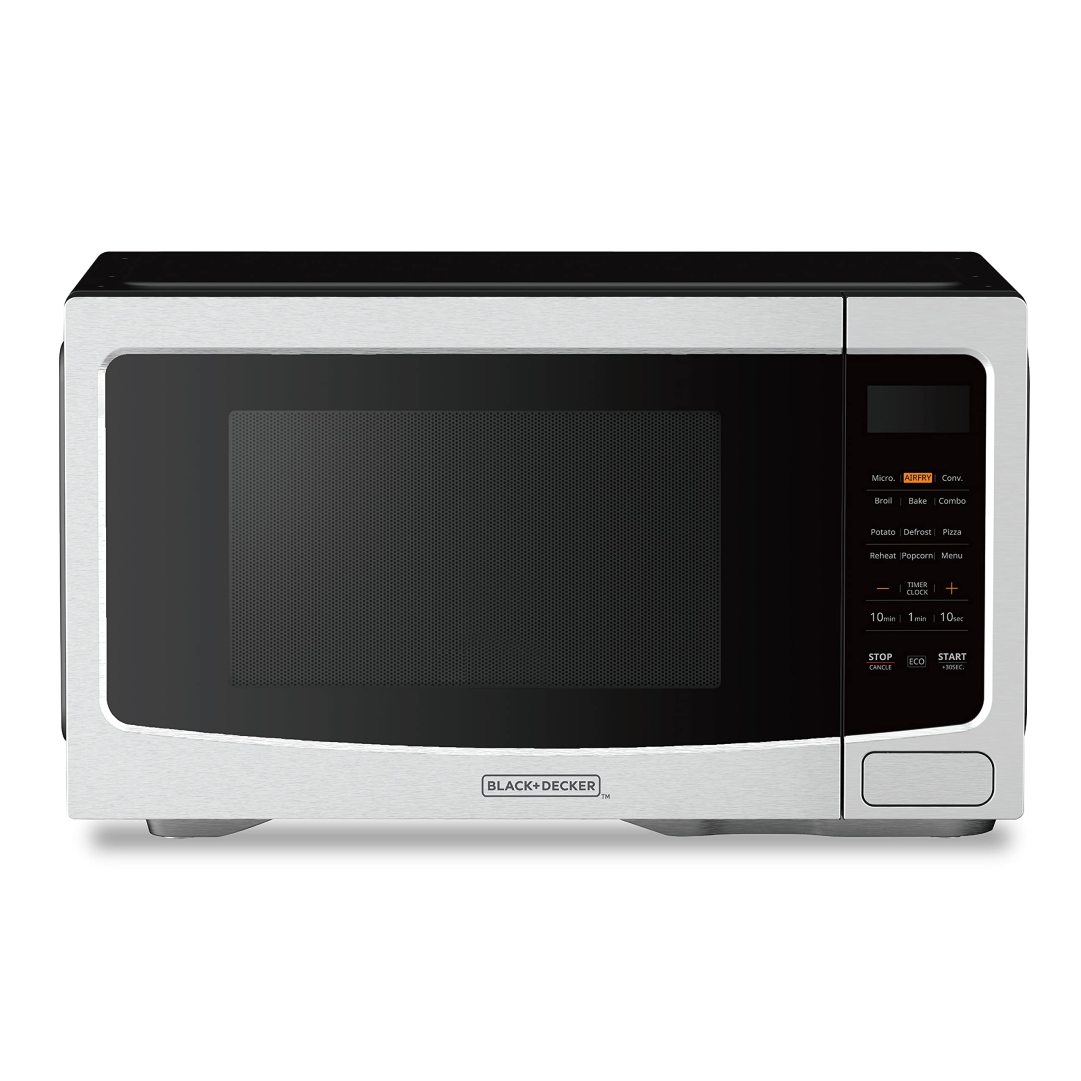 Black + Decker 0.9 Cu Ft 900W Digital Microwave Oven With Turntable in  Stainless Steel 