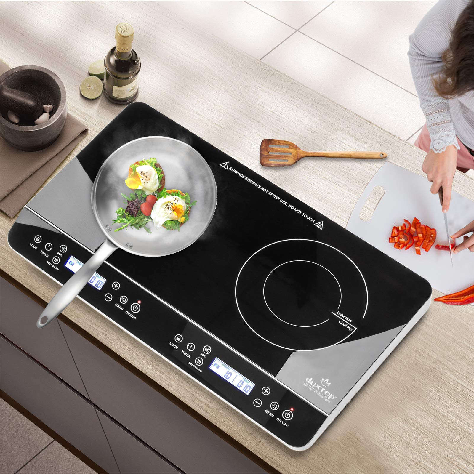 Duxtop LCD P961LS Professional Portable Induction Cooktop Commercial Range Countertop Electric Single Burner 1800 Watts