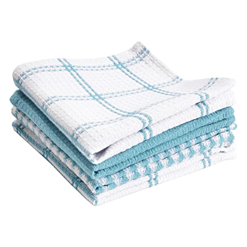 T-Fal 100% Cotton 8 Piece Flat Waffle Kitchen Dish Cloth Set, Sand