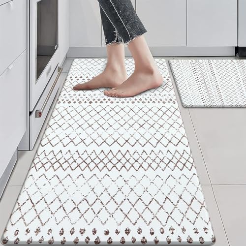 Anti Fatigue Kitchen Mats for 17.3 x 47 + 17.3 x 29 --0.47 inches Grey