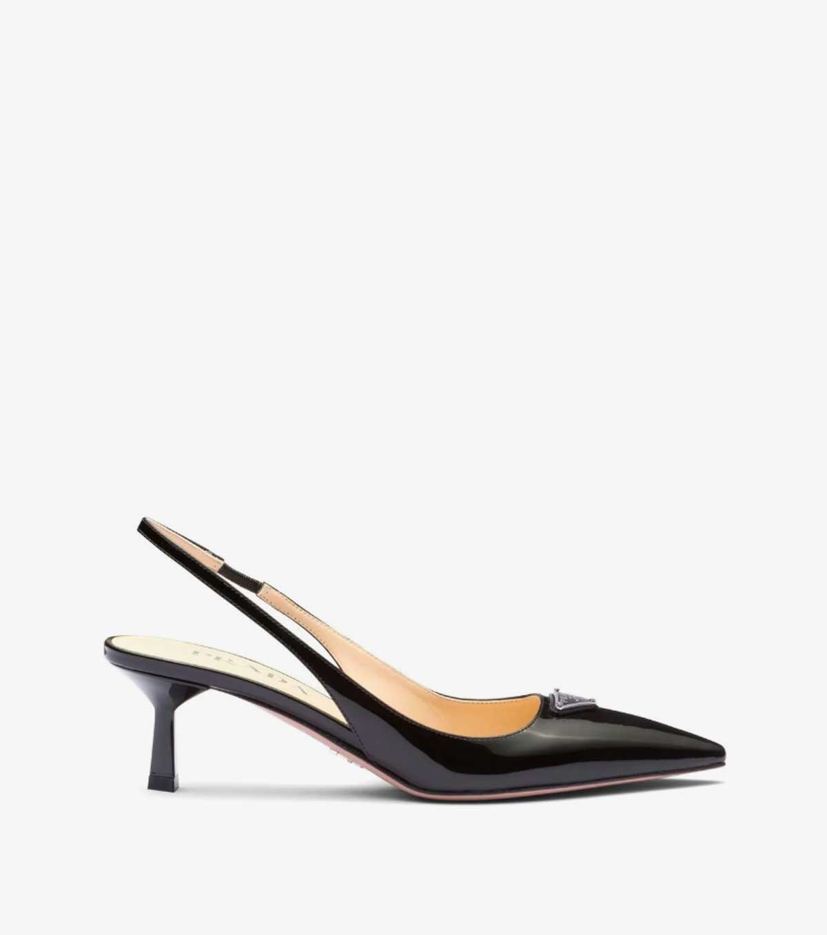 logo-plaque slingback pumps