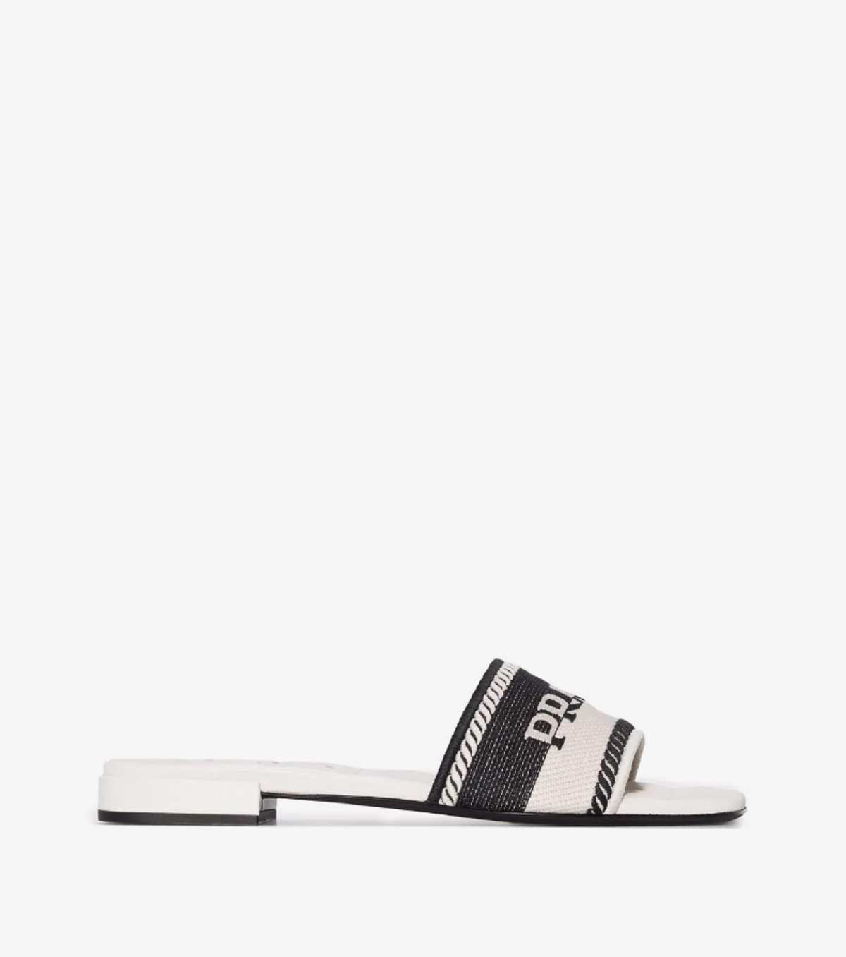 logo jacquard-knit slides