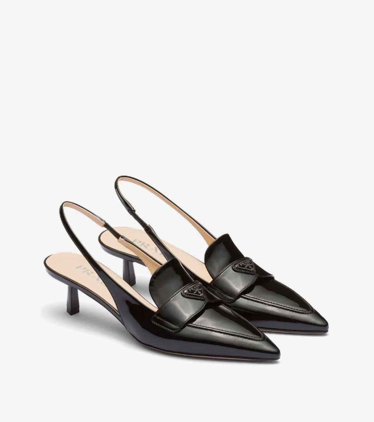 patent leather slingback pumps