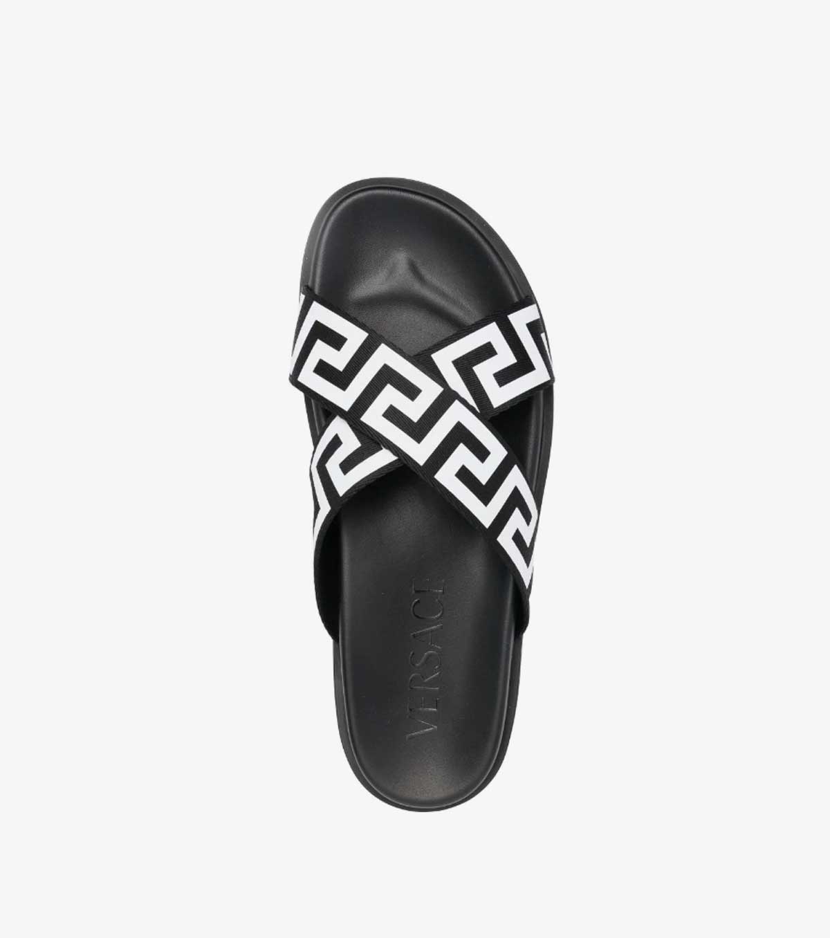 Greca leather sandals