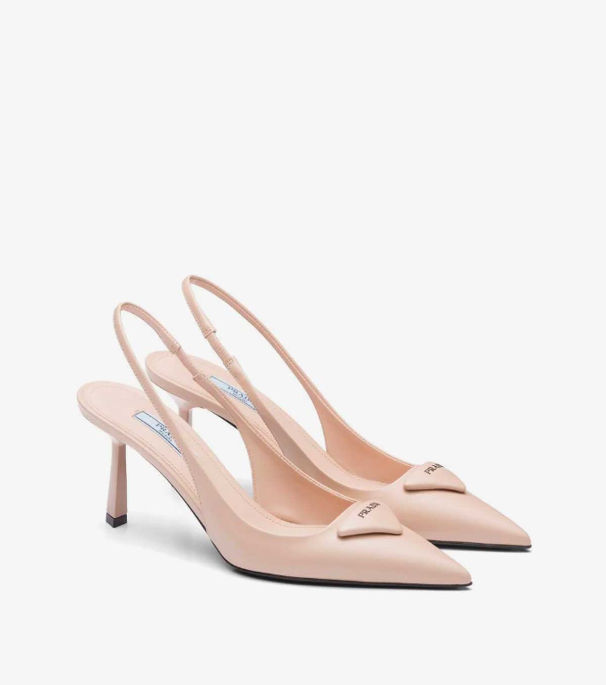 logo-plaque slingback pumps