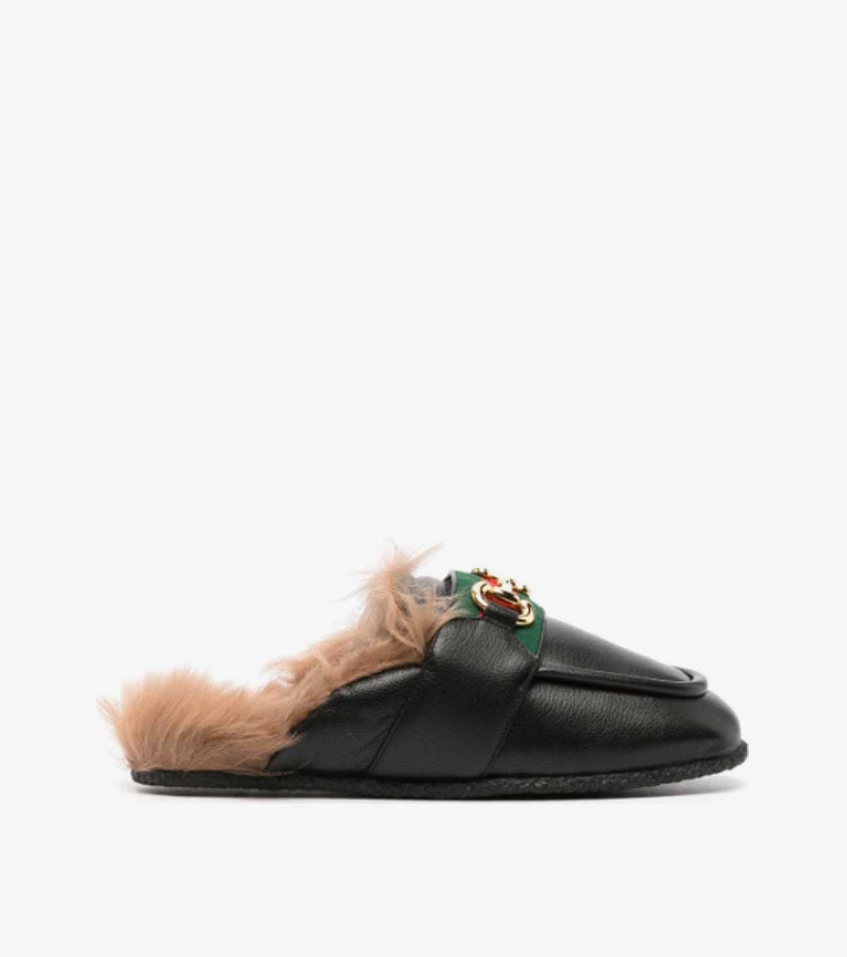 Horsebit-detail leather slippers