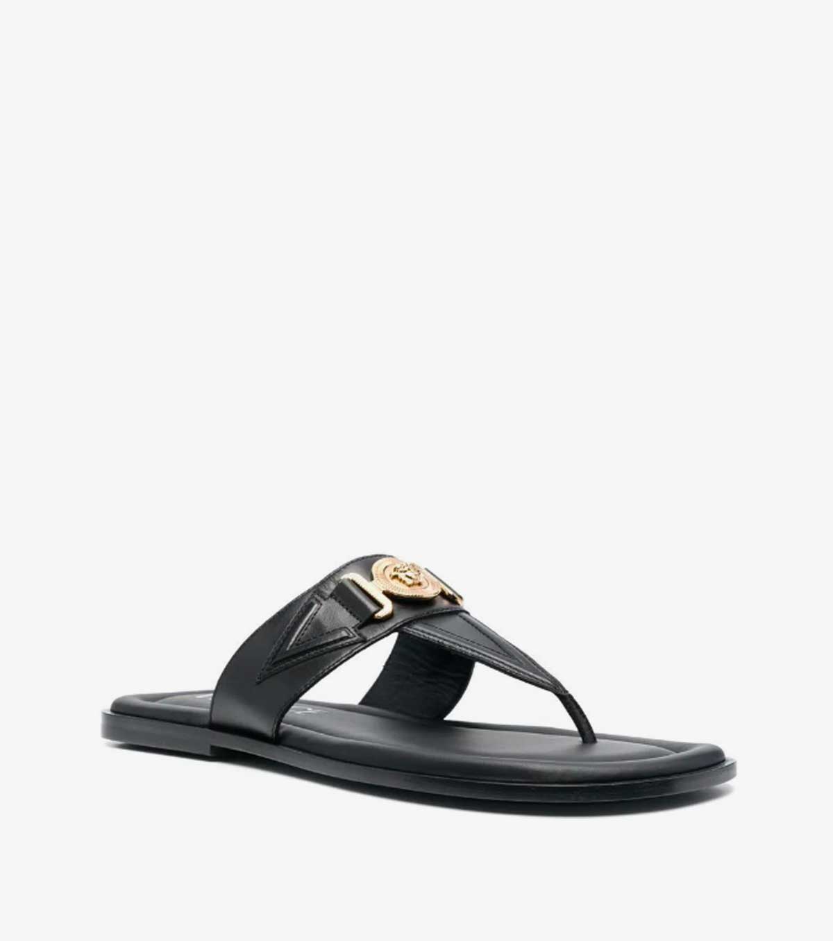 La Medusa leather flip flops