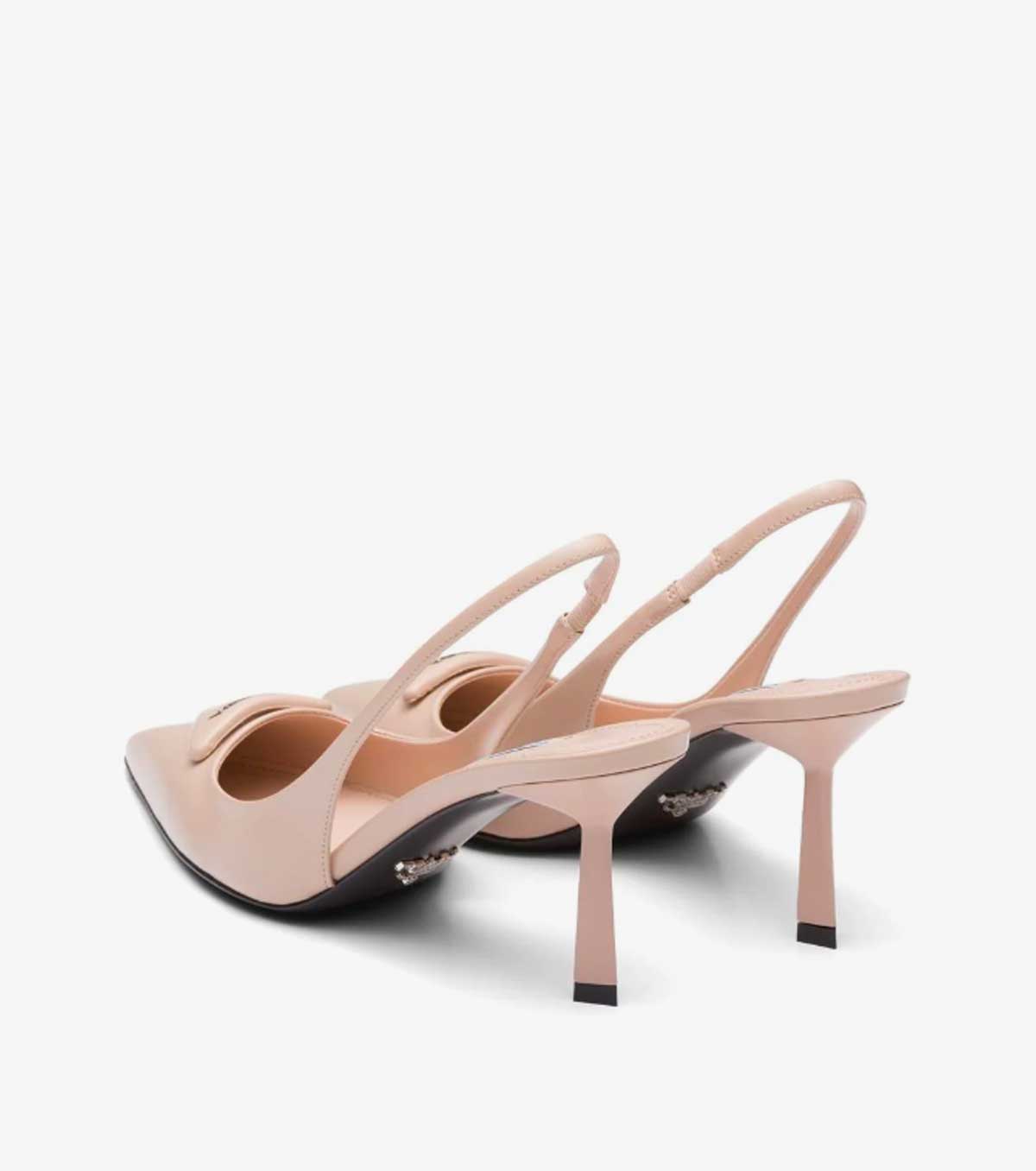 logo-plaque slingback pumps
