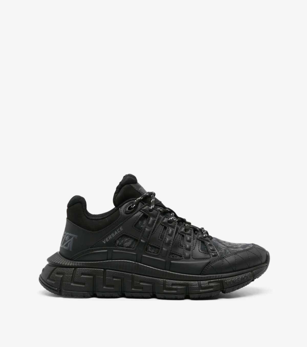 Trigreca Barocco-jacquard caged sneakers