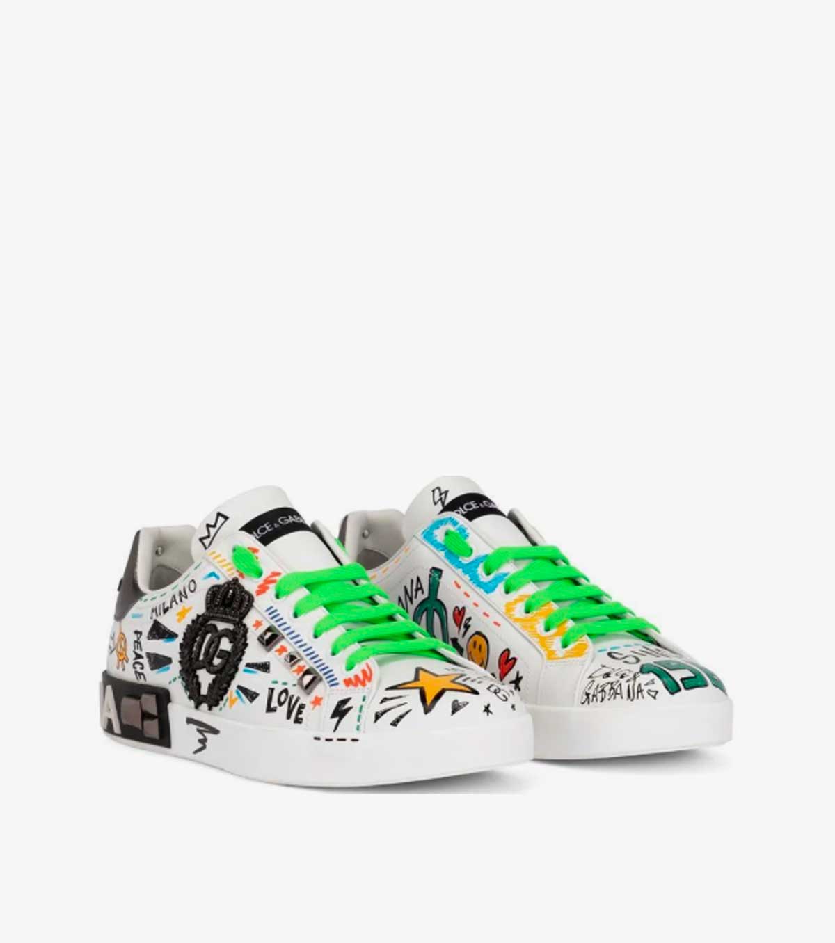 graffiti-print low-top