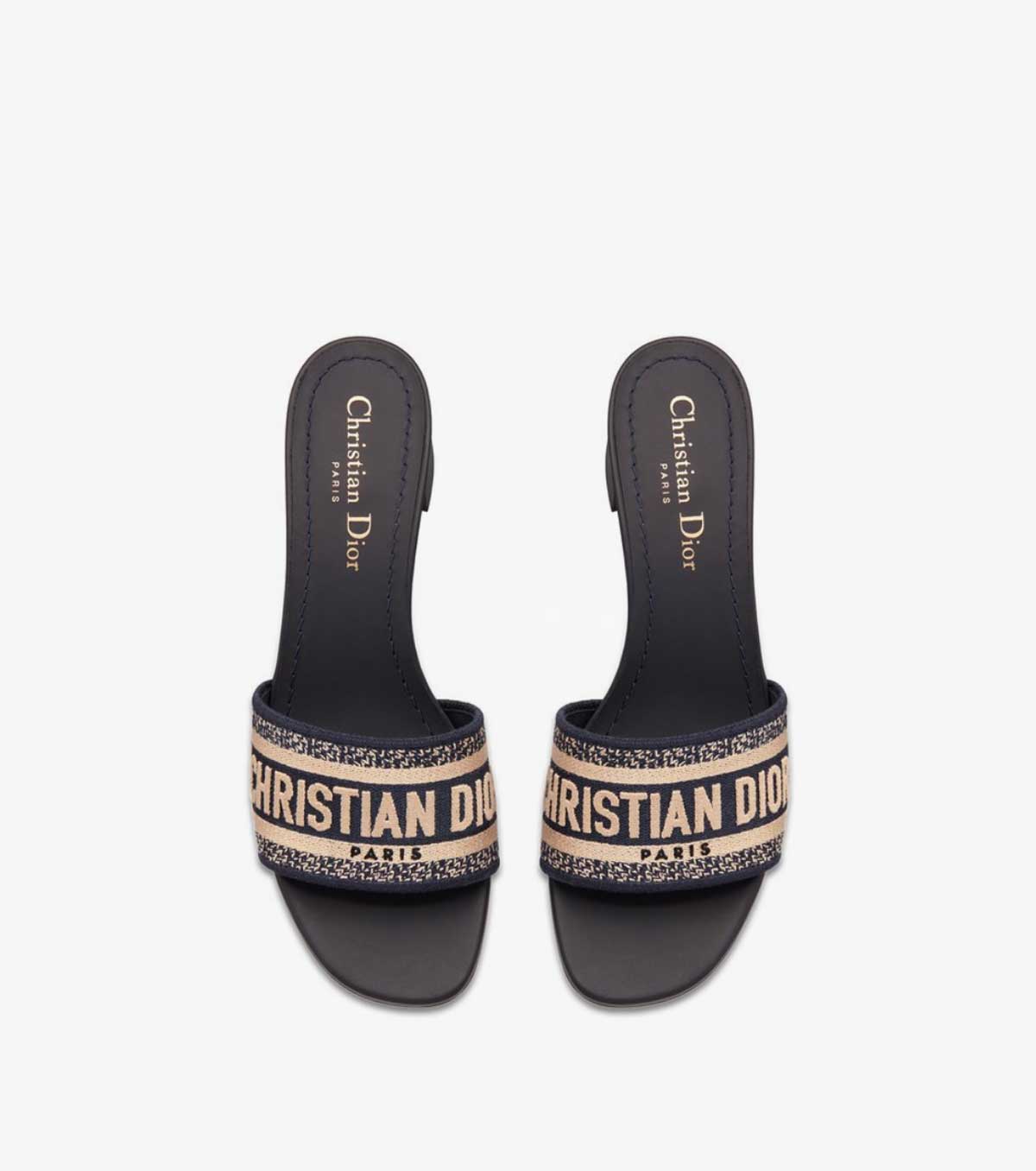 Dway mule in embroidered cotton