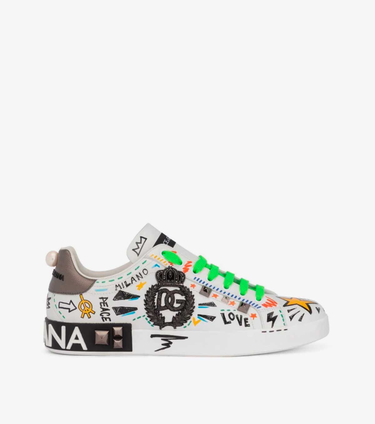 graffiti-print low-top