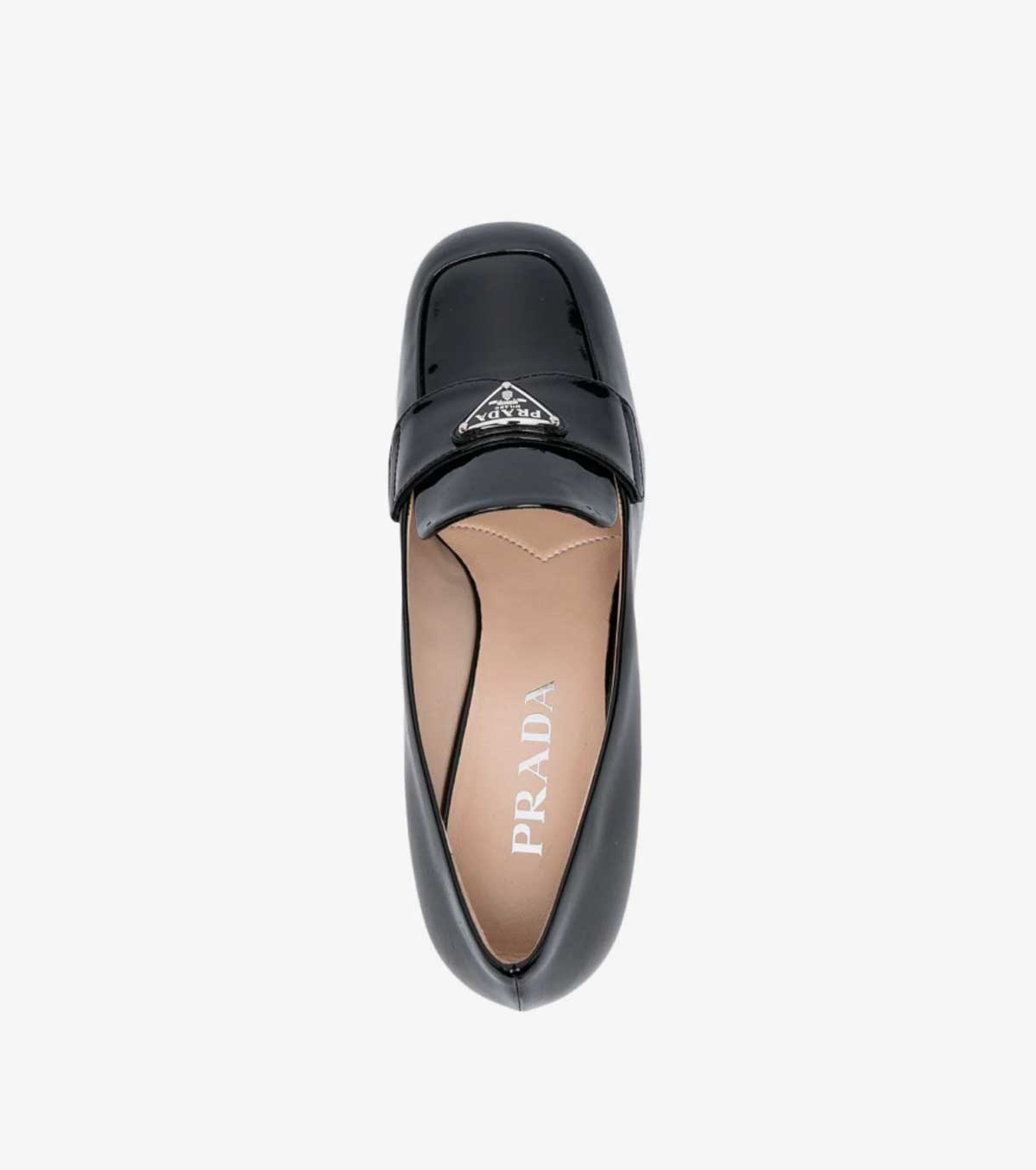 50mm triangle-logo patent leather loafers