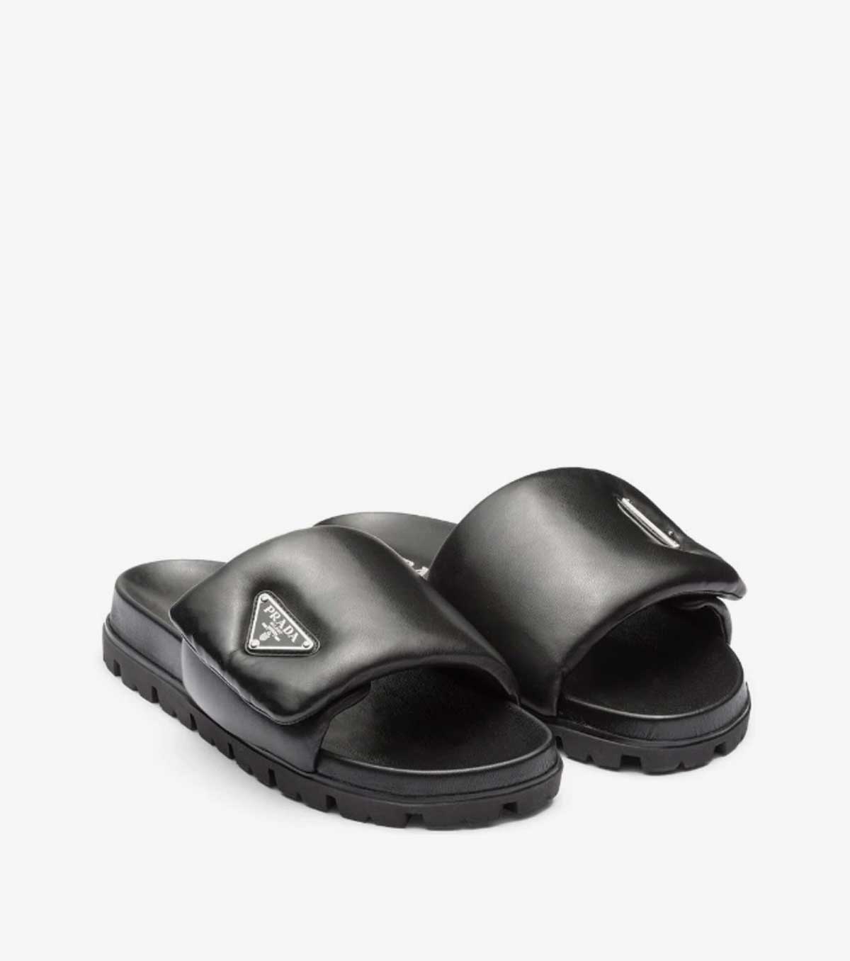 Soft padded nappa leather slides