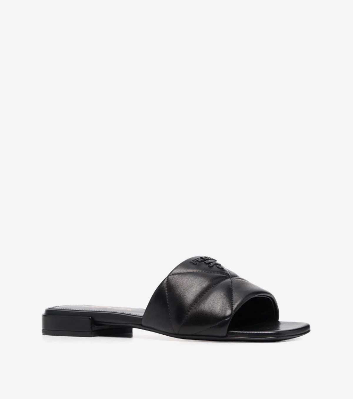 triangle quilted sandals