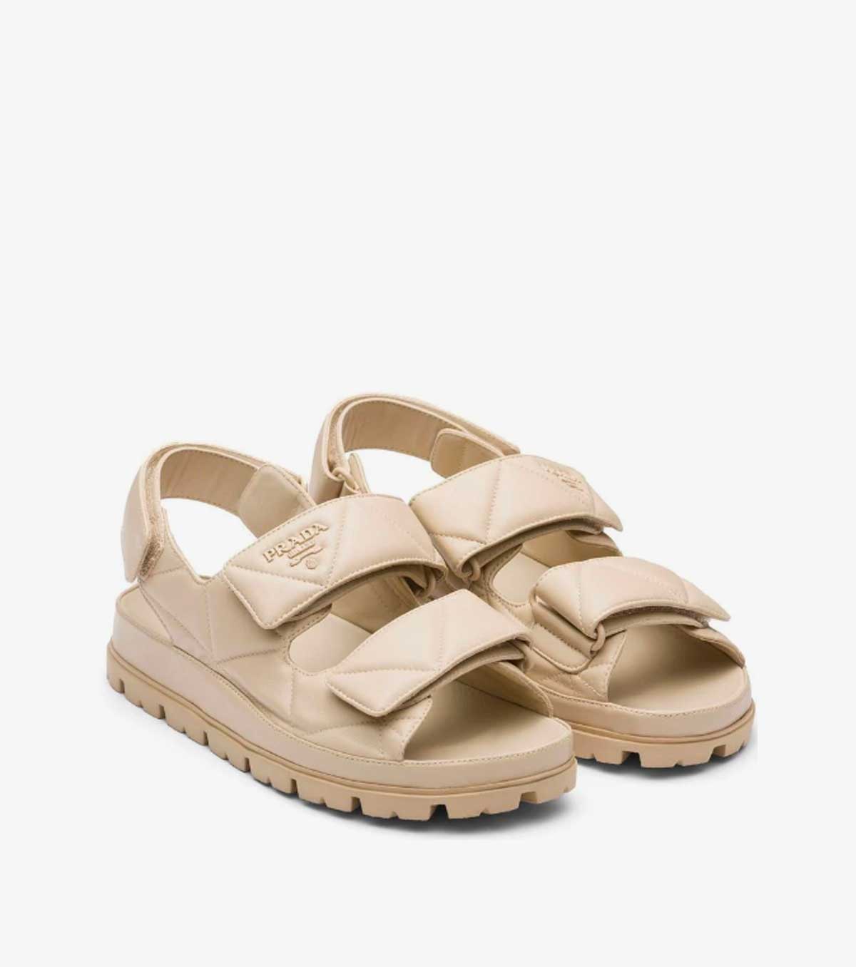 logo-plaque leather sandals