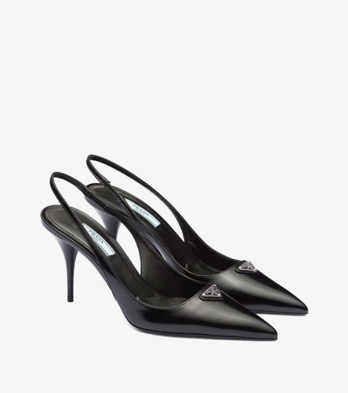 leather slingback 85mm pumps