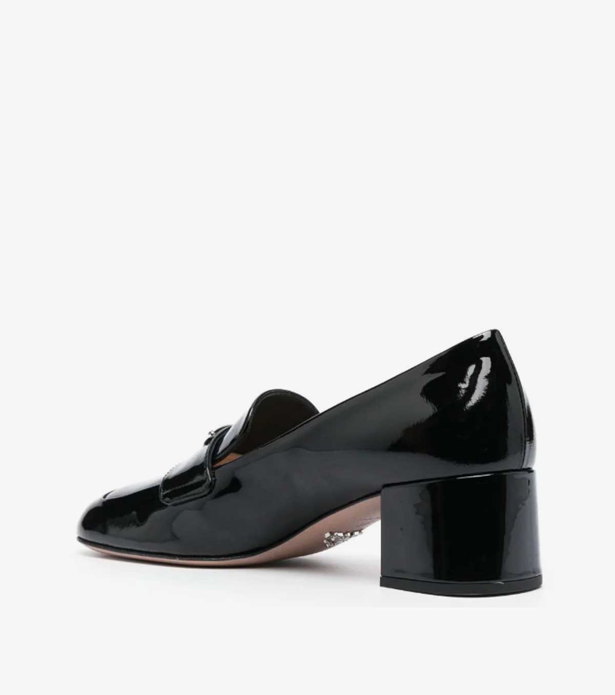 50mm triangle-logo patent leather loafers