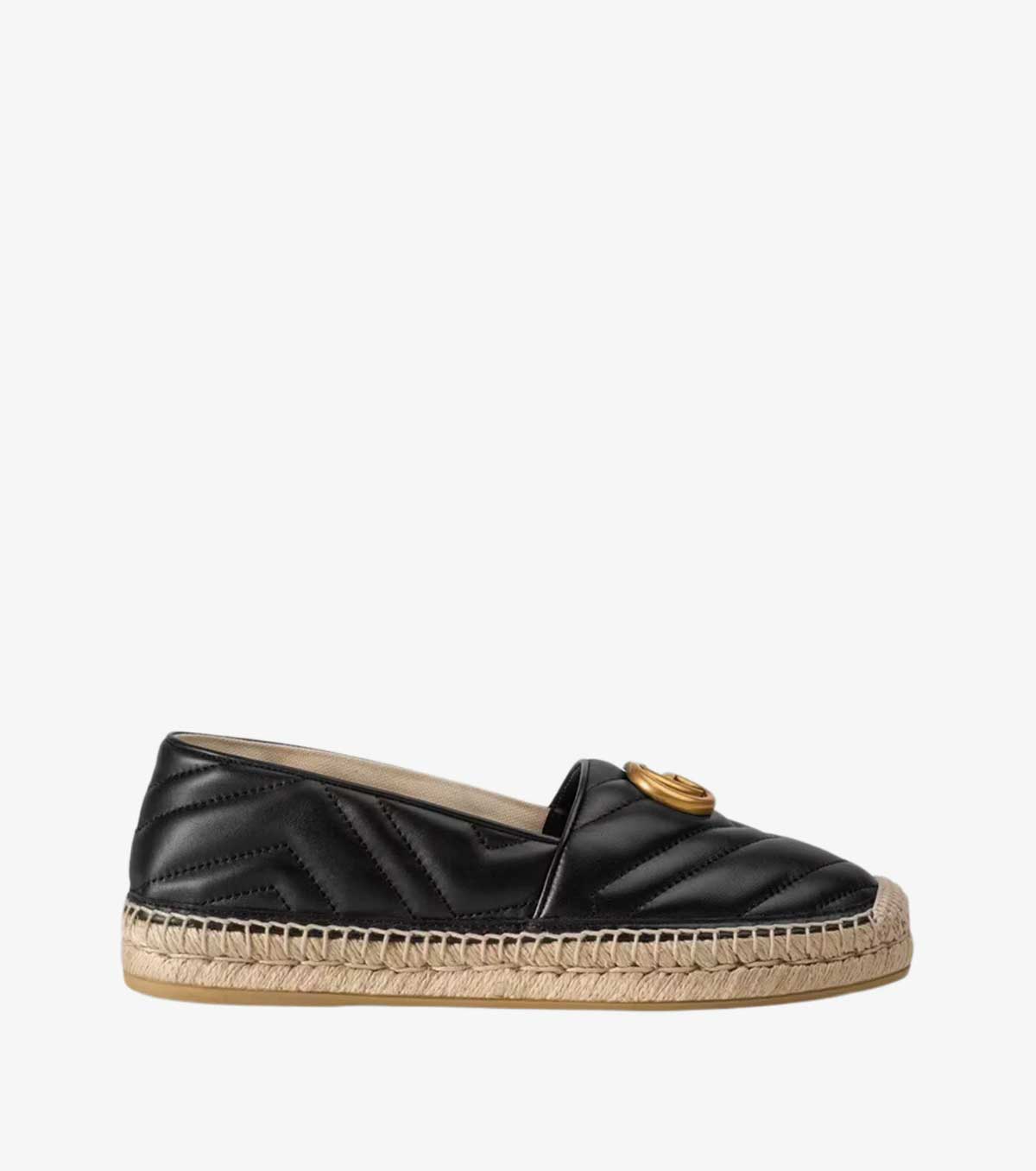 Leather espadrille with Double G