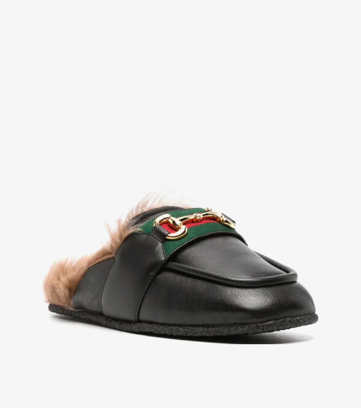 Horsebit-detail leather slippers