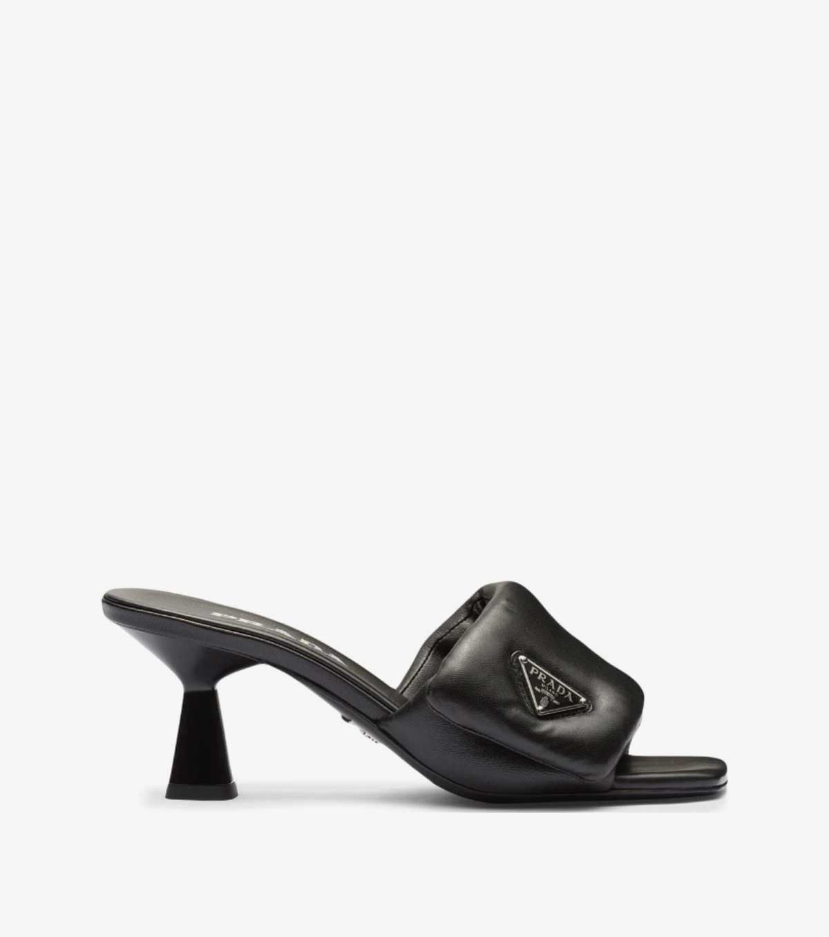 Soft 65mm nappa leather mules