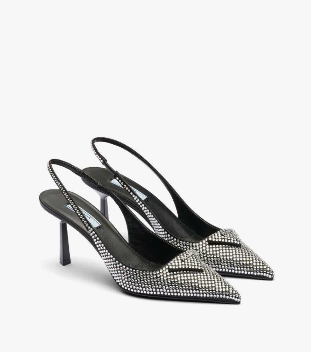 crystal-embellished 75mm slingback pumps