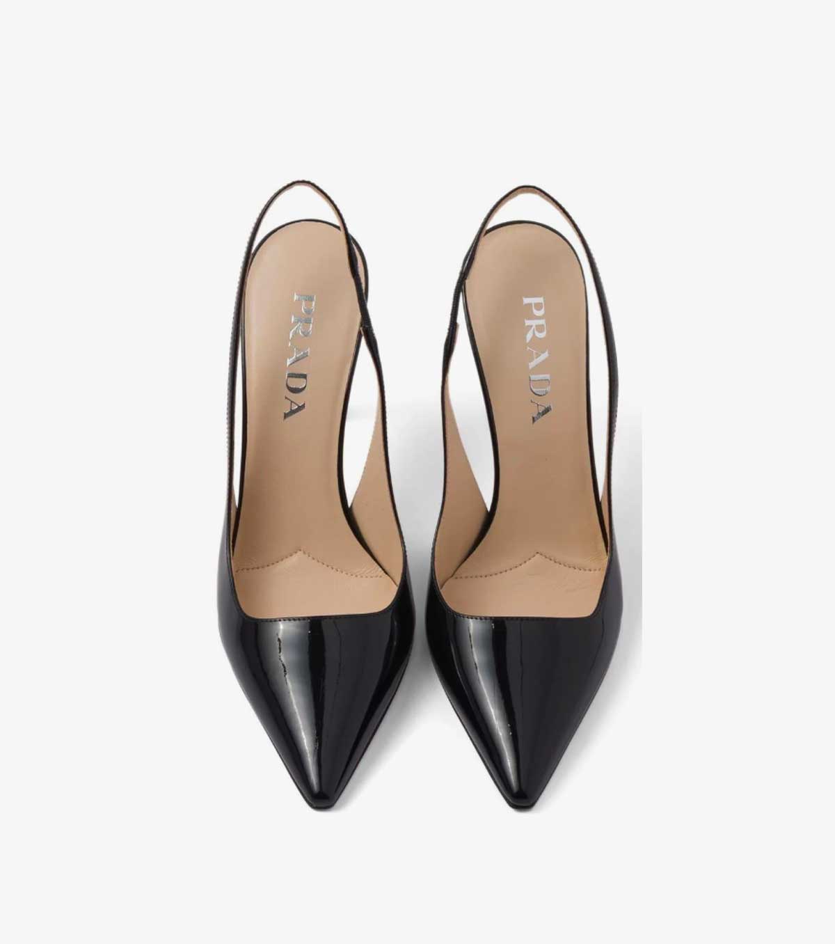 triangle logo leather slingback pumps