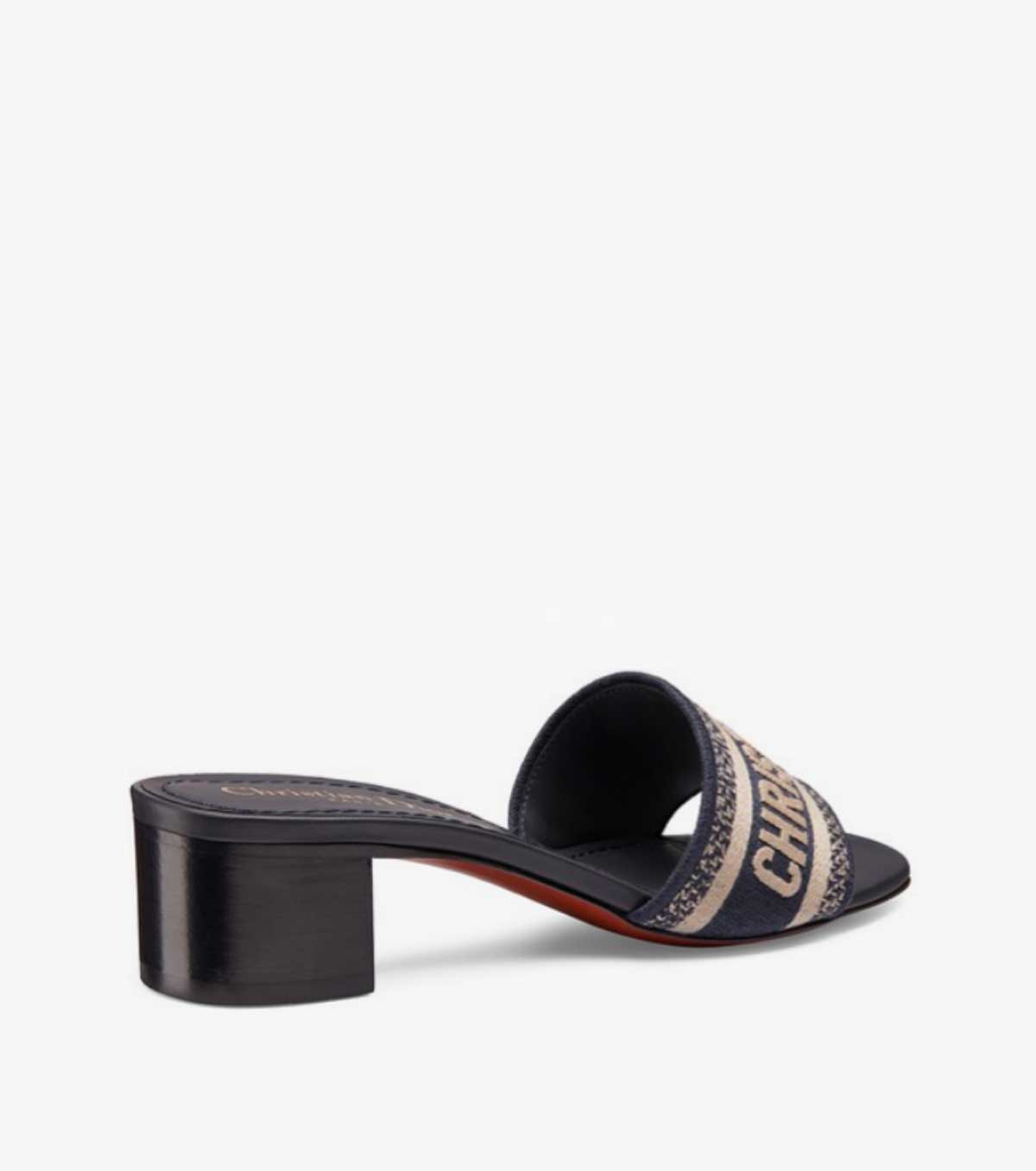 Dway mule in embroidered cotton