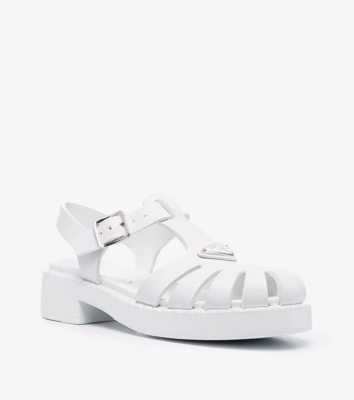 Triangle logo-plaque buckled sandals