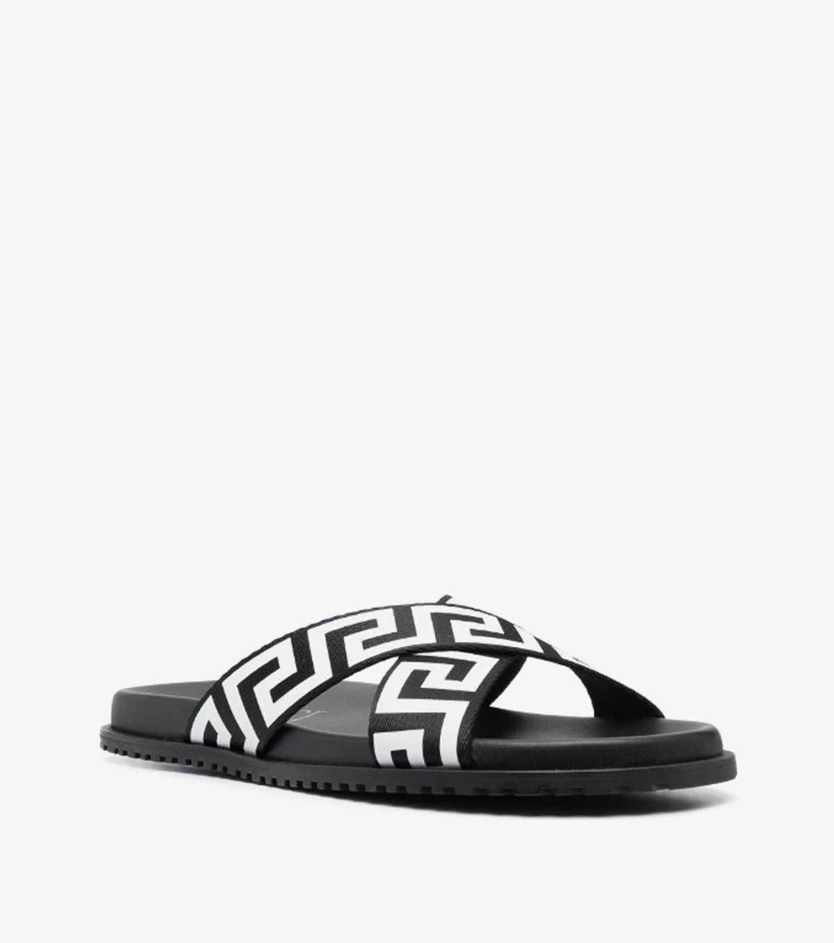 Greca leather sandals