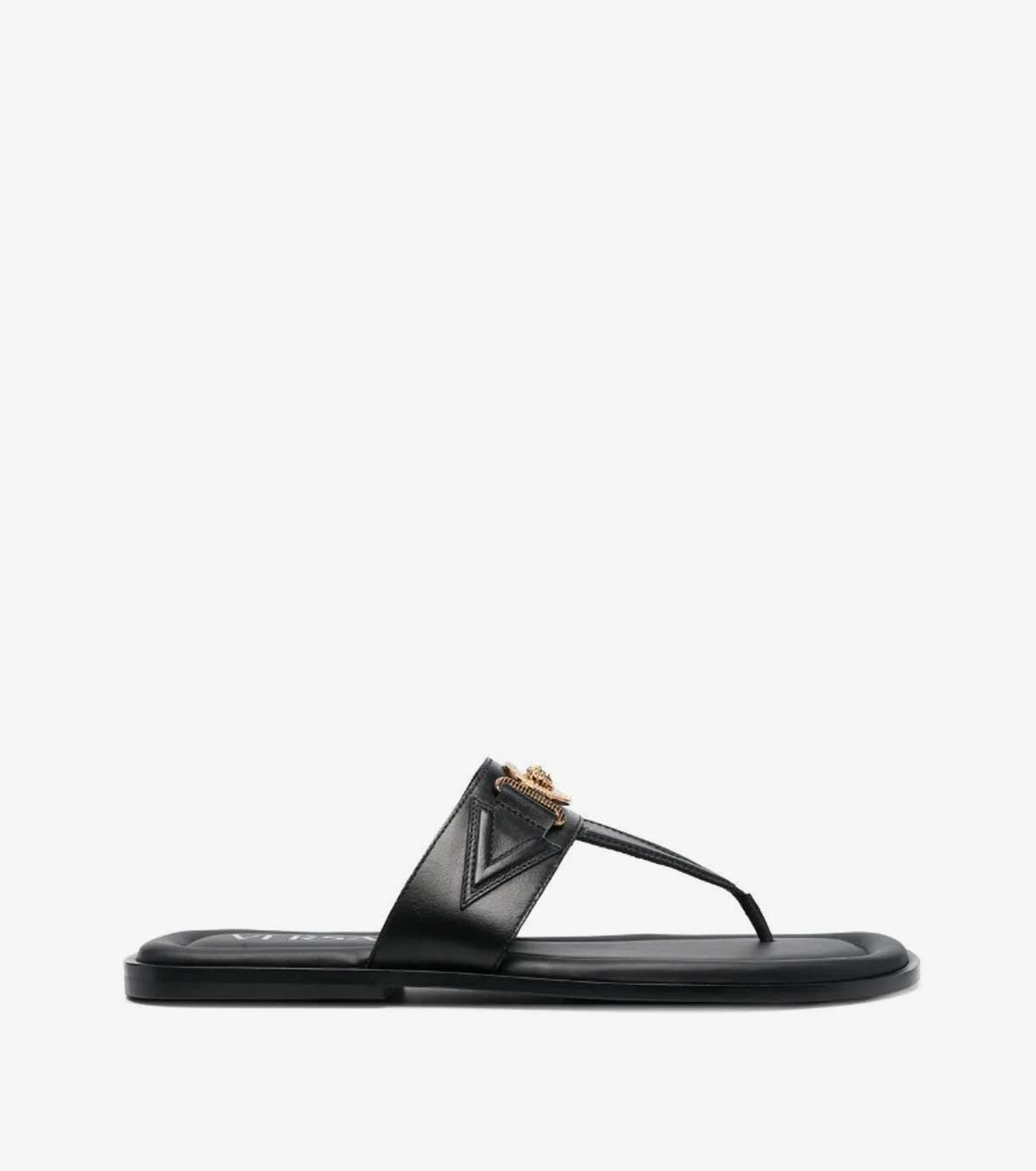 La Medusa leather flip flops